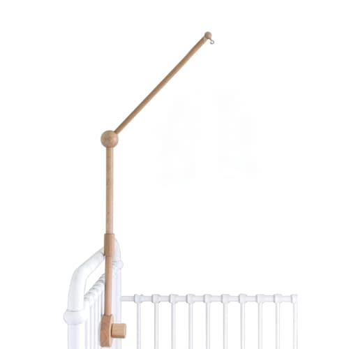 Baby Crib Mobile Arm Wooden Holder - Baby Mobile Hanger for Crib (31 inch, 100% Natural Beech Wood) Strong Anti Slip - Nursery Decor & Gift Accessories (Original)