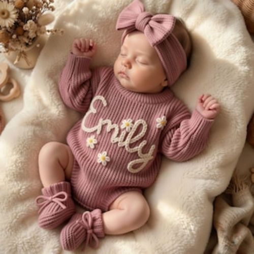 Personalized Baby Romper+Socks+Hat