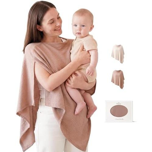 Konssy Nursing Cover for Breastfeeding, Soft Breathable Privacy Poncho