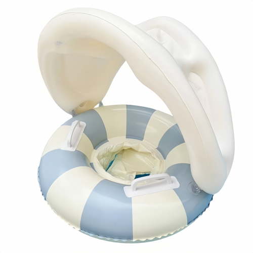 Float with Canopy,Adjustable Canopy Dual Air Chambers Adjustable Safety Seat Inflatable Swim Pool Float(1PC)