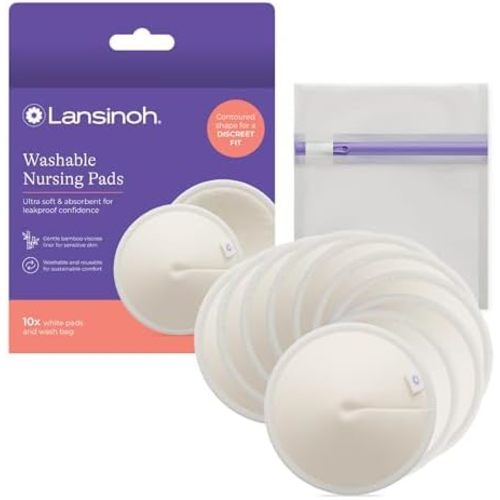 Lansinoh Washable Nursing Pads, 10 Count