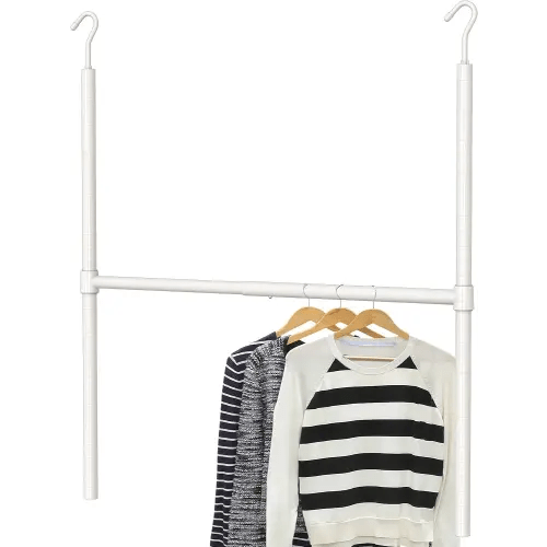 Simple Houseware Adjustable Closet Hanging Rod, White