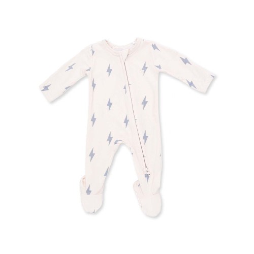 2-Way Zip Footie, Lightning Bolts