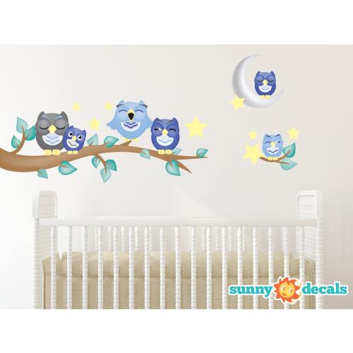 Owl Fabric Wall Decals: Nursery Decor, Reusable & Repositionable