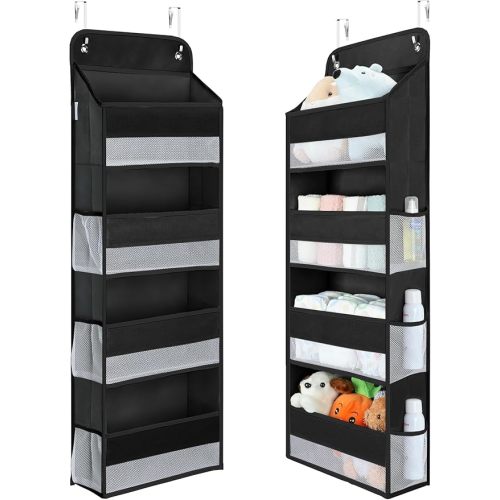 Yecaye 1 Pack Over the Door Organizer, 35.2lbs Load Toy Stuffed Animal Storage, Swing-proof Hanging Bathroom Organizers and Storage for Nursery Newborn Baby Essential Stuff Dorm Room Essentials