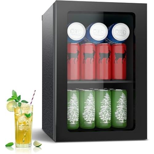 DOGHLY 0.95 Cu.ft Mini Fridge Solid Door, 24 Cans Beverage Refrigerator