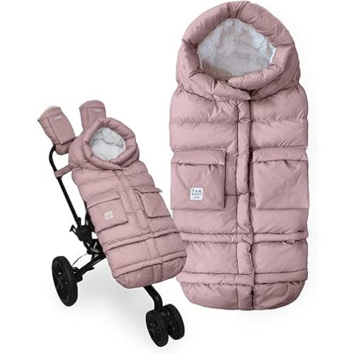7AM Enfant Stroller Blanket 212 - Adjustable Baby Car Seat Zipped Blanket for Babies Winter, Unisex Multi Purpose Fleece Lined Warm Hooded Toddler Footmuff Water Repellent | (6M - 4T)