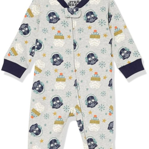 Amazon Essentials Disney | Marvel | Star Wars Unisex Babies' and Toddlers' Snug-Fit Cotton Footed Pajamas, Multipacks