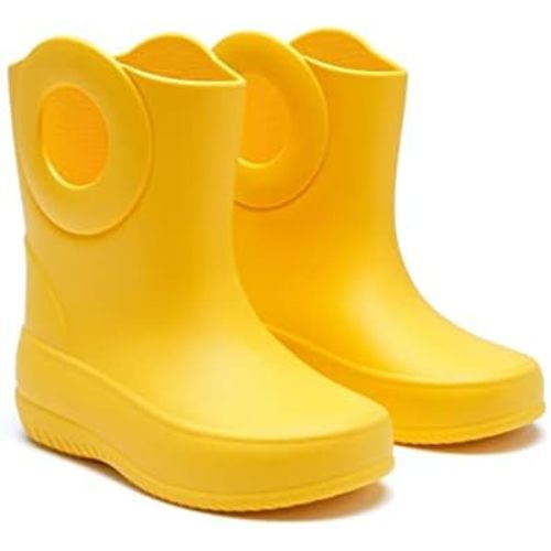 Size 8 OKABASHI Kid's Kendall Rain Boot | Waterproof Design | Machine Washable | Easy-On Handles | Latex Free | Sustainably Made in the USA