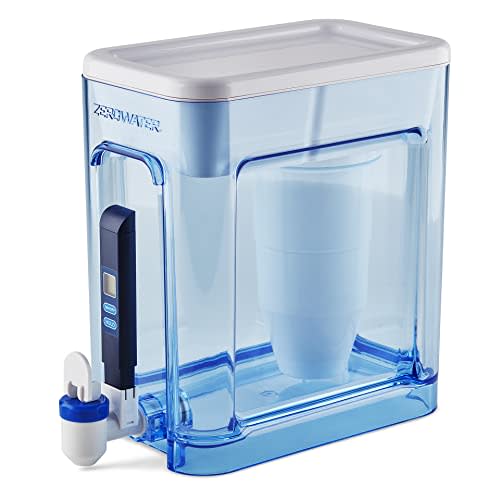 ZeroWater 22-Cup Ready-Read 5-Stage Water Filter Dispenser with Instant Read Out - 0 TDS for Improved Tap Water Taste - IAPMO Certified to Reduce Lead, Chromium, and PFOA/PFOS