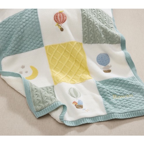 Hot Air Balloon Patchwork Heirloom Baby Blanket