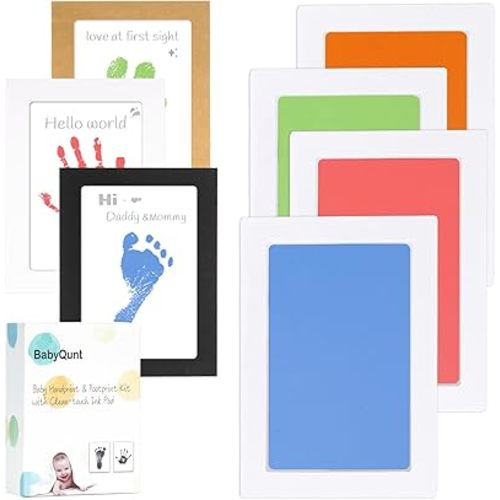 Inkless Baby Hand and Footprint Kit,Clean-Touch Ink Pad Kit,Safe No Mess Printing Infant Hand Foot Stamp,4 Pack Newborn Inkless Print Pads Best Keepsake or Gifts for Family