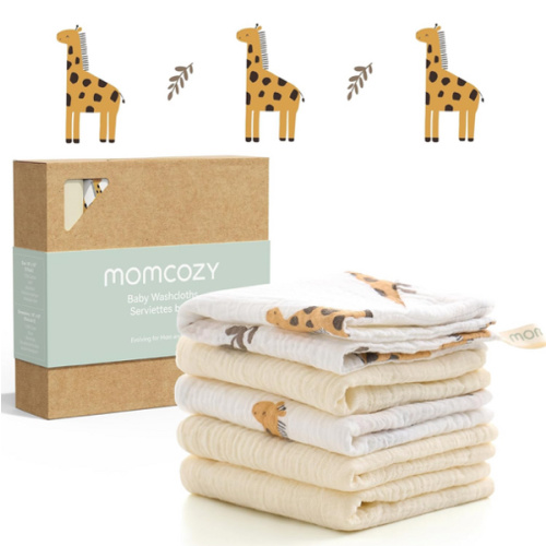 Amazon.com: Momcozy 4-Layer Cotton Baby Washcloths, 5 Pack, Soft & Absorbent,Yellow | Soft&Absorbent,Premium Cotton for Newborns'Skin, Great for Bathing, Wiping & Shower Gift