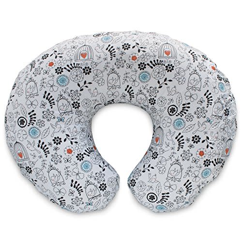 Boppy Original Nursing Pillow, Doodles, Ergonomic Nursing Essentials for Bottle and Breastfeeding, Firm Fiber Fill, with Removable Pillow Cover, Machine Washable