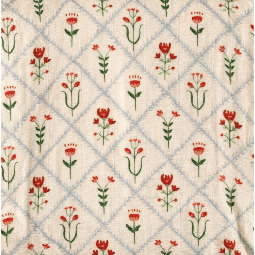 Scandinavian Folk Floral Diamond Muslin Baby Swaddle Blanket