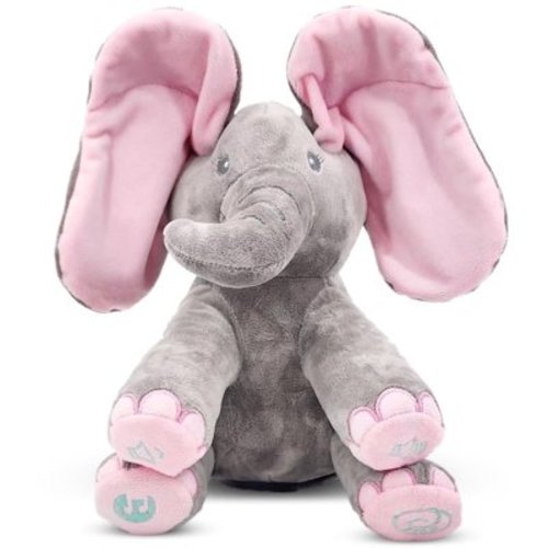 Dimple Peek A Boo Elephant Toy, Interactive Singing Stuffed Elephant Plush with Moving Ears, Musical Stuffed Animal for Babies and Toddlers, Adorable Elephant Baby Toy
