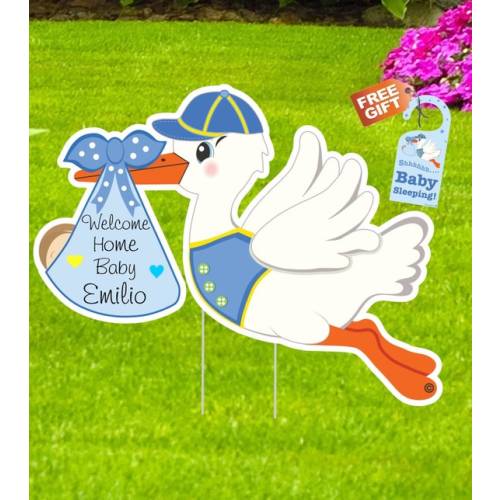 Welcome Home Baby Sign, Stork Yard Decoration Banner, It's a Boy Girl Lawn Announcement, Outdoor Shower Party Art, Newborn Card, Custom Gift - Etsy