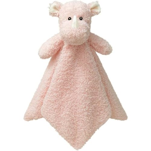Baby Pink Rhino Soft Stuffed Animal Security Blanket, Plush Rhino Character Lovey Blanket, Baby Shower/Nursery Gift, Newborn Infant Toddler Snuggle Blankie for Boys Girls, 14 Inches