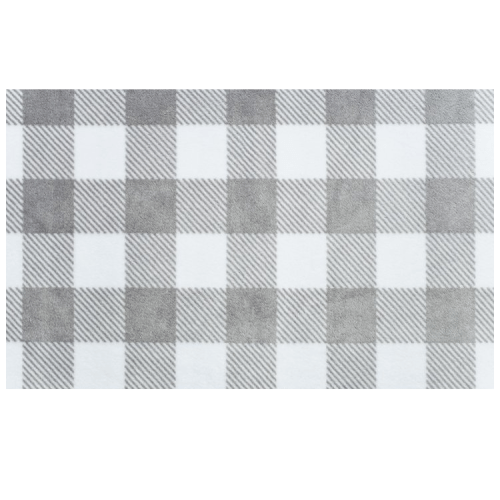 Crib Sheet in Gray and White Plaid Minky