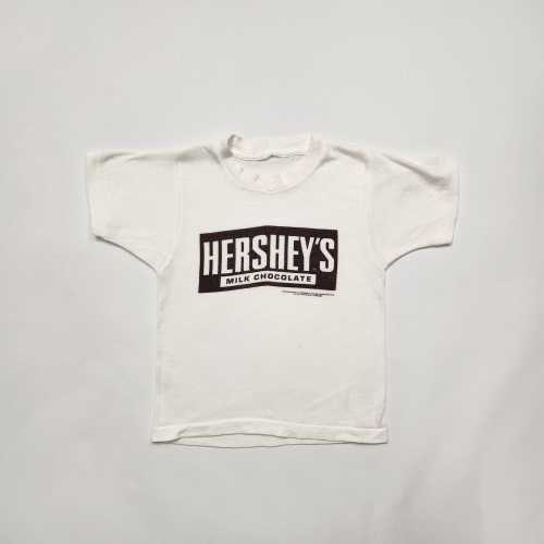80s 90s Kids Toddler Vintage Hershey's Milk Chocolate Logo Print Cute Single Stitch White Tshirt / AS IS / 2T 3T 4T