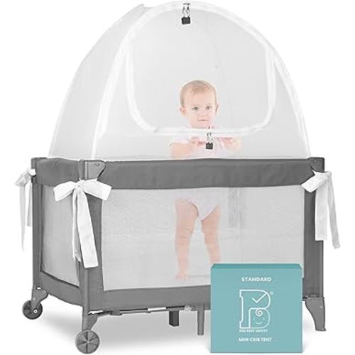 Mini Crib and Pack and Play Tent, Net Canopy to Keep Baby from Climbing Out, Breathable Mesh with Auto-Lock Zipper and Latch, Safety Tent for Travel and Sleep (Mosquiteros para Cunas de Bebes)