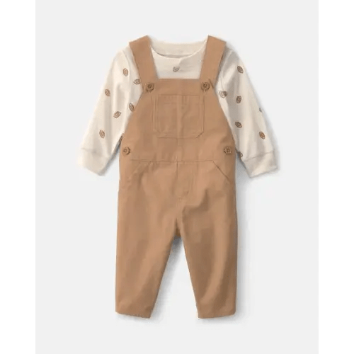 Baby Boy 2-Piece Football Long-Sleeve Overall Set - Brown/Cream | Carter's