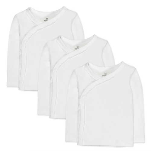 3-Pack Organic Cotton Long Sleeve Side-Snap Side-Snap Tops | Newborn
