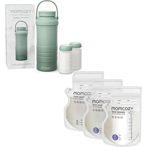 Momcozy Portable Breast Milk Cooler for Outdoor & Momcozy Breastmilk Storage Bag