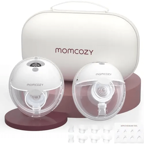 Momcozy M5 Hands Free Breast Pump, Portable Electric Pump of Baby Mouth Double-Sealed Flange with 3 Modes & 9 Levels (Gray, 2 Count)