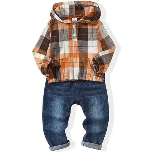 XUANHAO Toddler Boy Clothes Infant Baby Boy Outfits 12 18 24 Months 2T 3T 4T 5T Hoodie Jeans Pants Set Fall Winter Clothing