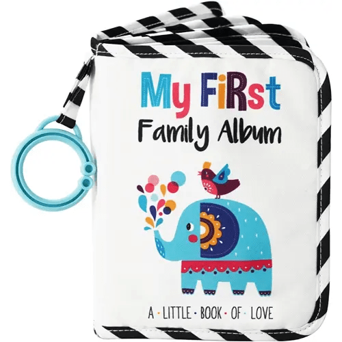 Urban Kiddy™ Baby's My First Family Album | Soft Photo Cloth Book Gift Set for Newborn Toddler & Kids (Elephant)