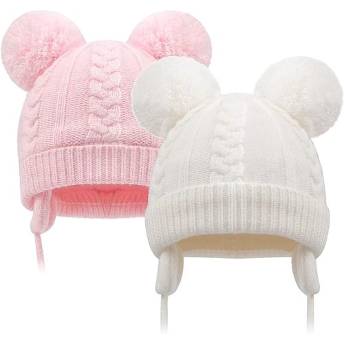 Toddler Winter Hat with Earflap Scarf Hood Thick Warm Kids Skull Cap for Baby Girls Boys