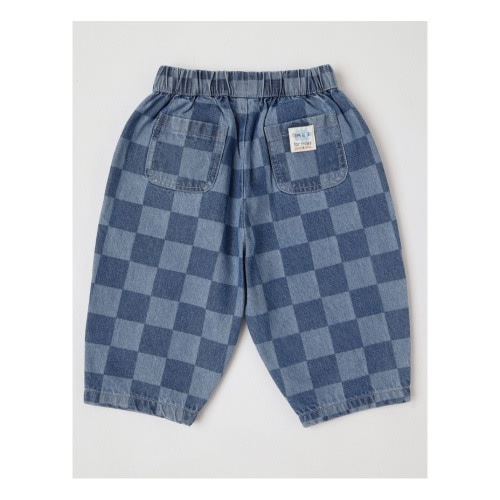 Barney Laser Print Checkerboard in Jean