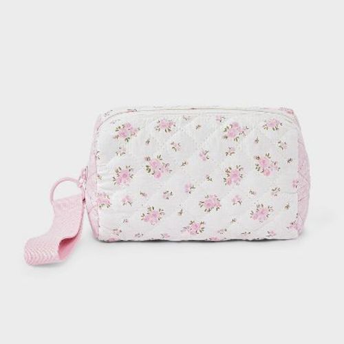 Girls' Floral Quilted Cosmetic Pouch - Cat & Jack™ Pink