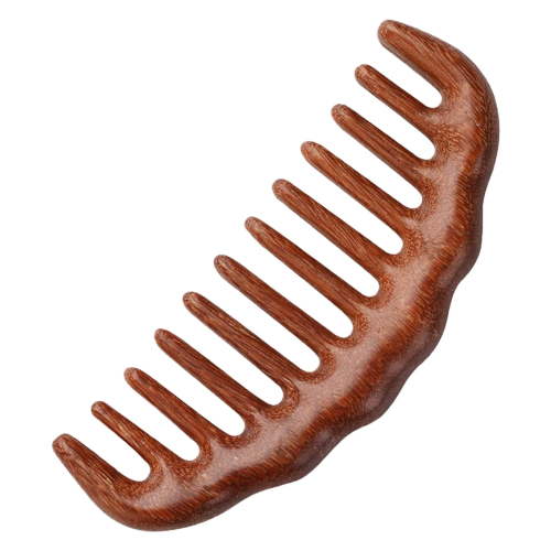 Wooden Hair Comb Set, birthing comb,Wide Tooth and Fine Tooth Detangling Combs, Brown, 2 Pack (One SizeA2)