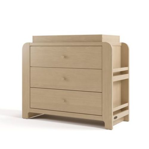 Graco Read-with-Me 3 Drawer Chest with Bookshelves and Removable Changing Topper -Driftwood