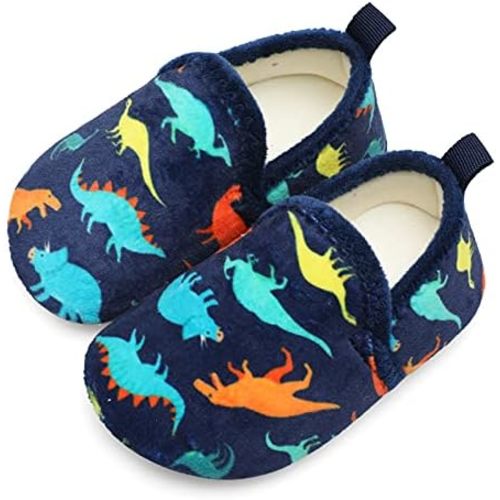 L-RUN Toddler Boys Girls House Slippers Indoor Home Shoes Warm Slipper Socks for Kids Baby Soft Winter Warm Walking Shoes