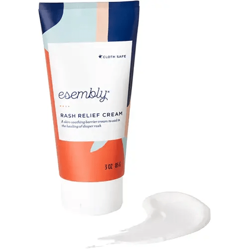 Esembly Rash Relief Cream, Organic and Cloth Friendly Zinc Oxide Barrier Cream, Soothes and Heals Diaper Rash, Natural Aid for Baby Bottom Discomfort, 3oz