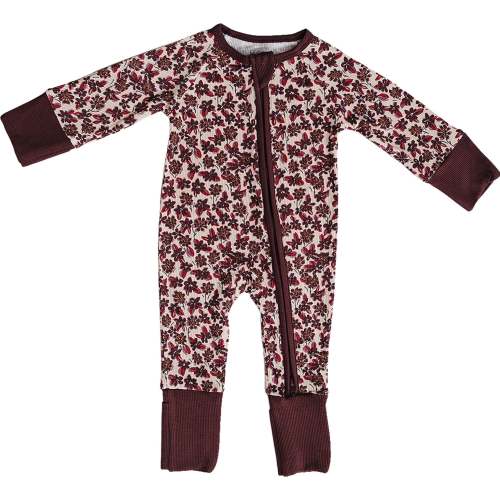 Antique Floral Ribbed Bamboo Zipper – Mebie Baby