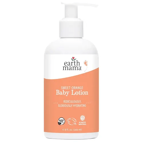 Earth Mama Sweet Orange Baby Lotion | Moisturizing Body Lotion for Dry Skin, Newborn Baby Lotion Sensitive Skin Care, Face Lotion for Babies & Kids with Shea Butter, Calendula & Aloe, 8 Fl Oz