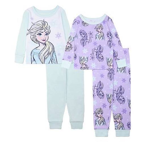 Disney's Frozen Elsa Toddler Girl 4-Piece Pajama Top & Pajama Bottoms Set