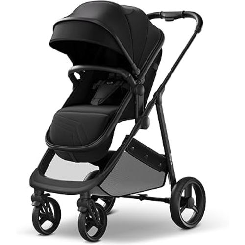 Mompush Wiz 2-in-1 Convertible Baby Stroller with Bassinet Mode - Foldable Infant Stroller to Explore More as a Family - Toddler Stroller with Reversible Stroller Seat