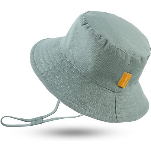 JANGANNSA Cotton Baby Sun Hat Infant Toddler Boys Girls Bucket Hats Summer Sun Protection Kids Beach Caps