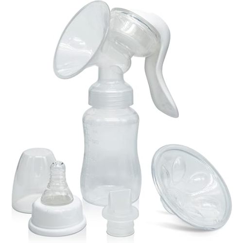 Manual Breast Pump, Silicone Hand Pump for Breastfeeding, Small Portable Manual Breast Milk Catcher, Baby Feeding Pumps & Accessories, White, Mothers Day Gifts, Travel Portable Breast Pump