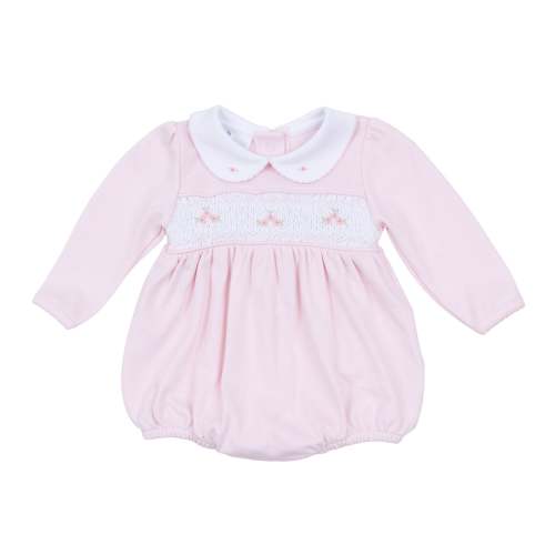 Willow's Classics Smocked Long Sleeve Bubble - Pink