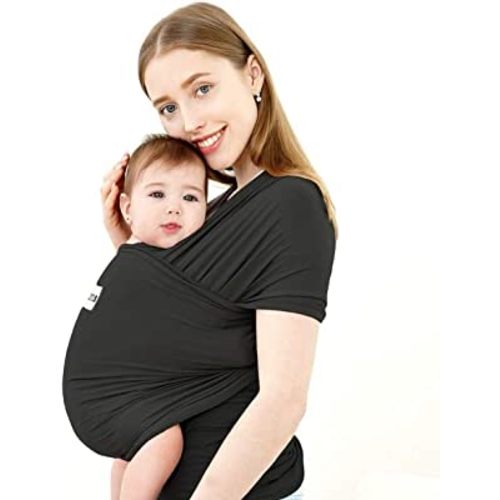 Acrabros Baby Wrap Carrier,Hands Free Baby Carrier Sling,Lightweight,Breathable,Softness,Perfect for Newborn Infants and Babies Shower Gift,Black
