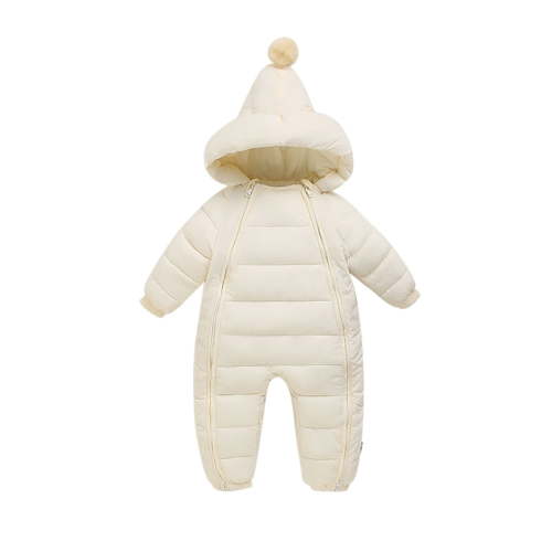 Landzoo Newborn Infant Baby Boys Girls Long Sleeve Solid Color Winter Hooded Coat Jacket Thicken Windproof Warm Jumpsuit Outwear Cozy Stylish Baby Clothes 18-24 Months