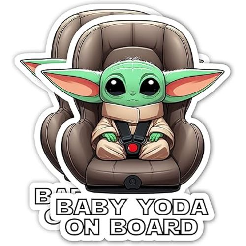 eDesign Baby Alien on Board Sticker for Cars 2-Pack - 5 Inches - Car Sticker for Truck SUV Van Window Bumper Decal