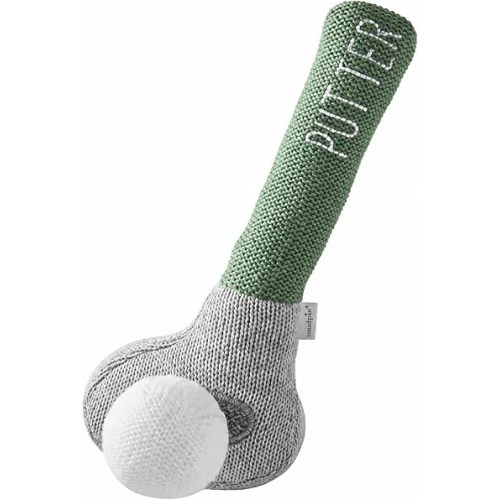 Mud Pie Children's Goft Knit Rattle, Green Putter Club