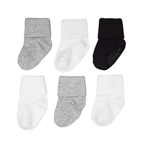goldbug™ - 0-3 Months 6-Pack Folded Cuff Socks in